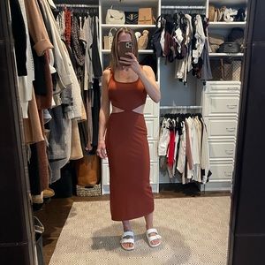 Cut out ribbed dress